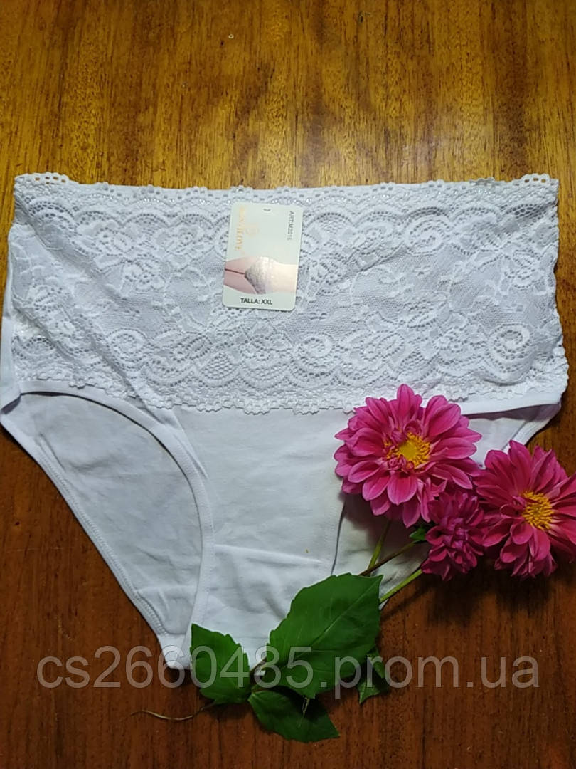 Трусы женские ,трусики Полубатальные Высокие ,,Гипюр ,,размер 50 (XL)