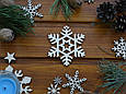 Дерев'яні Новорічні іграшки Сніжинки Фанера, фото 3