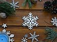 Дерев'яні Новорічні іграшки Сніжинки Фанера, фото 2