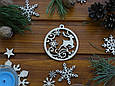 Дерев'яні ялинкові Іграшки в колі з вушком, фото 7