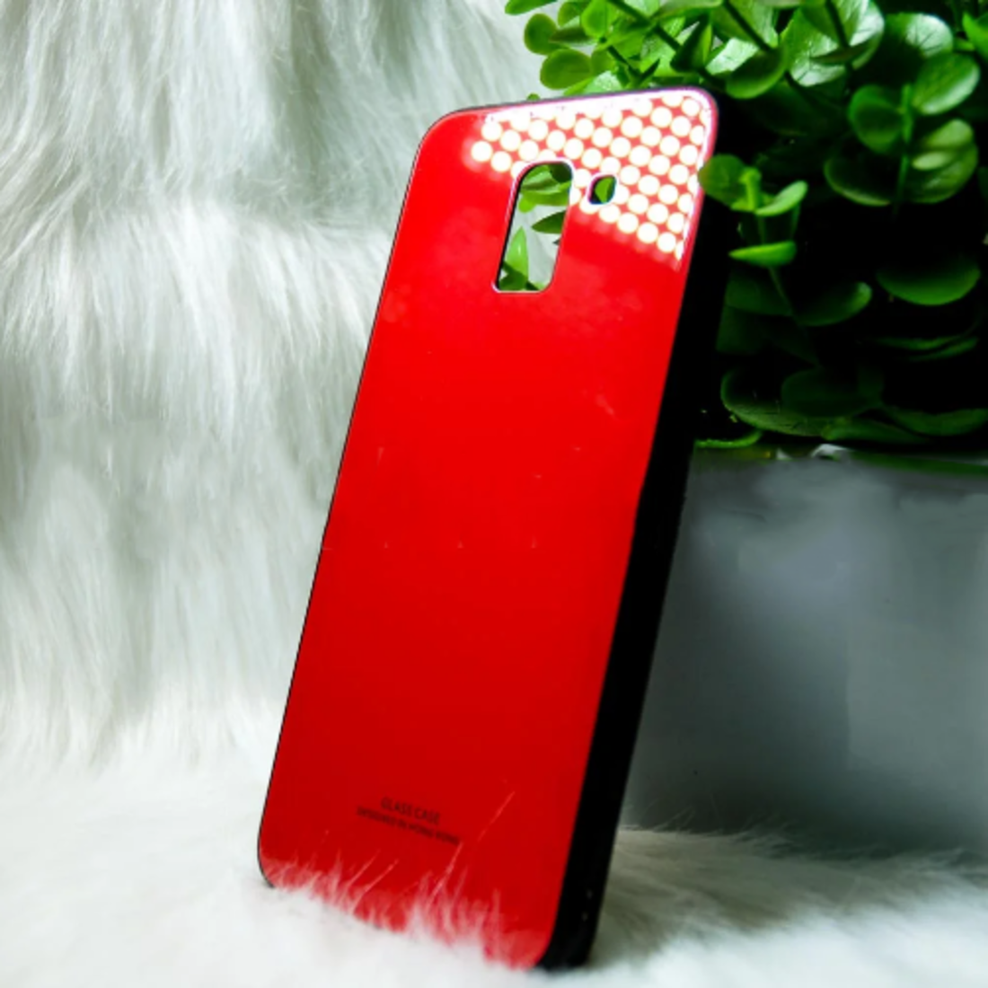 Силіконовий чохол Samsung J6 2018 "Glass" Червоний (red), фото 1