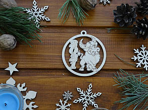 Дерев'яна ялинкова прикраса Бичок 2021 у Кругу No31