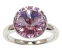 Каблучка Xuping Родій із кристалами Swarovski "Кристал Light Amethyst ø 12мм" р.16.5,17,18.5