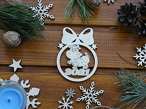 Дерев'яна ялинкова іграшка Бичок 2021 з Бантиком No39