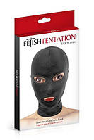 БДСМ балаклава з вирізом для рота і очей Fetish Tentation Open Mouth and Eyes Hood