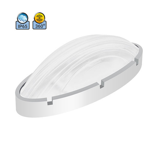 Світильник стельовий ERKA 1165D.i-B IP65 матовий/білий з мікрохвильовим датчиком руху, фото 1