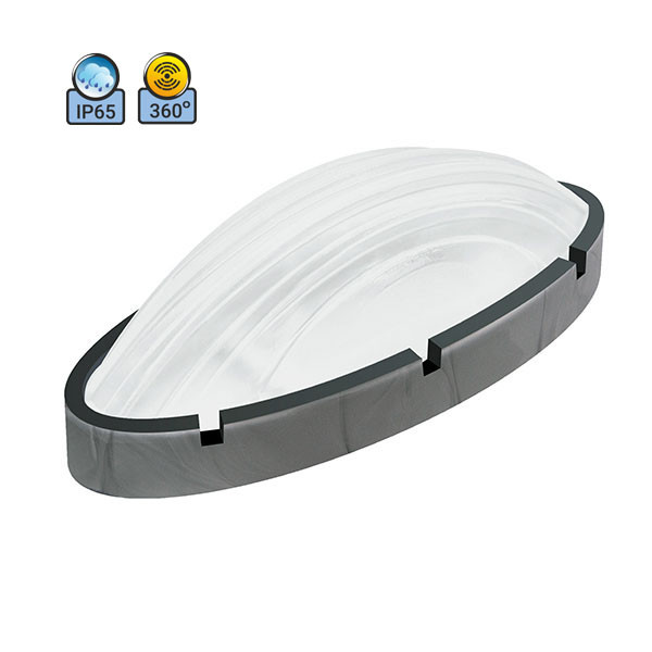 Світильник стельовий ERKA 1165D.i-SB IP65 матовий/срібло з мікрохвильовим датчиком руху, фото 1