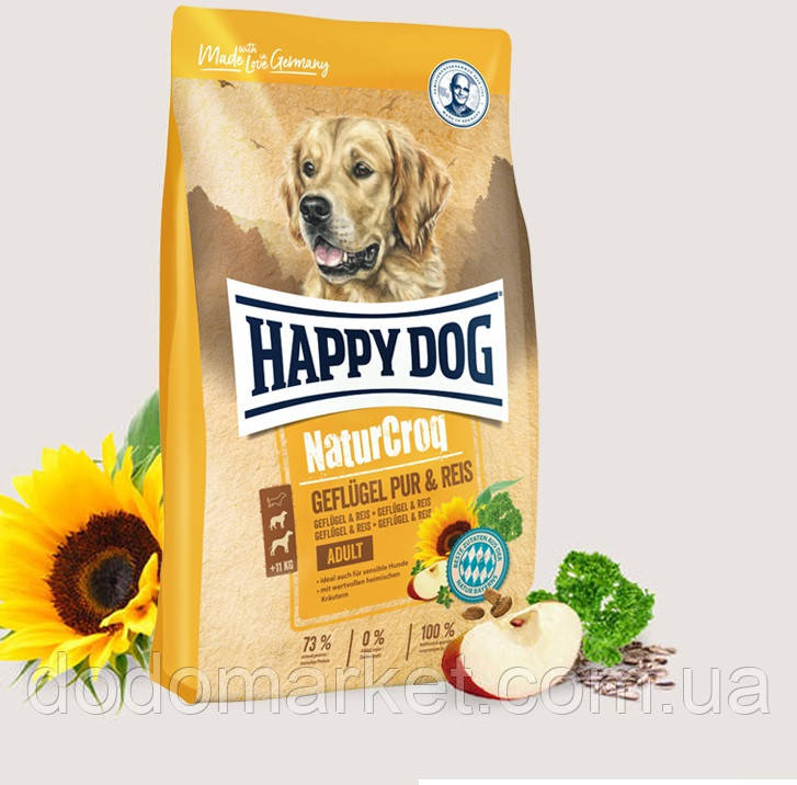 Сухий корм для собак Happy Dog NaturCroq Натур Крок Птах і Рис 4 кг, фото 1