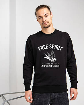 Світшот стильний чоловічий із принтом "Free spirit", фото 2
