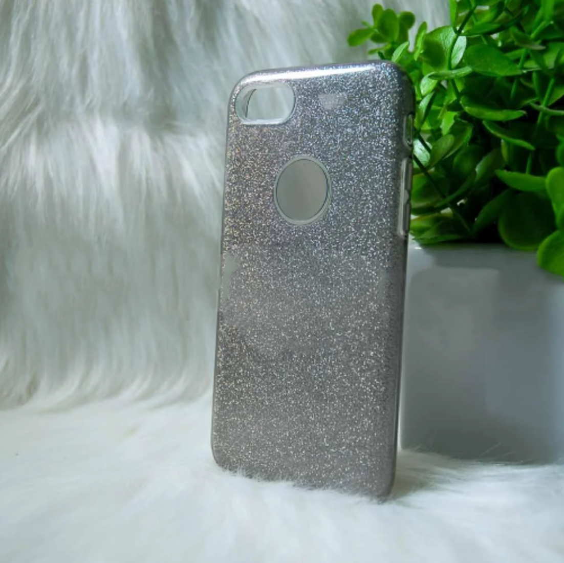 Силіконовий чохол Iphone 7/8 "Блискітки" Сірий (grey), фото 1