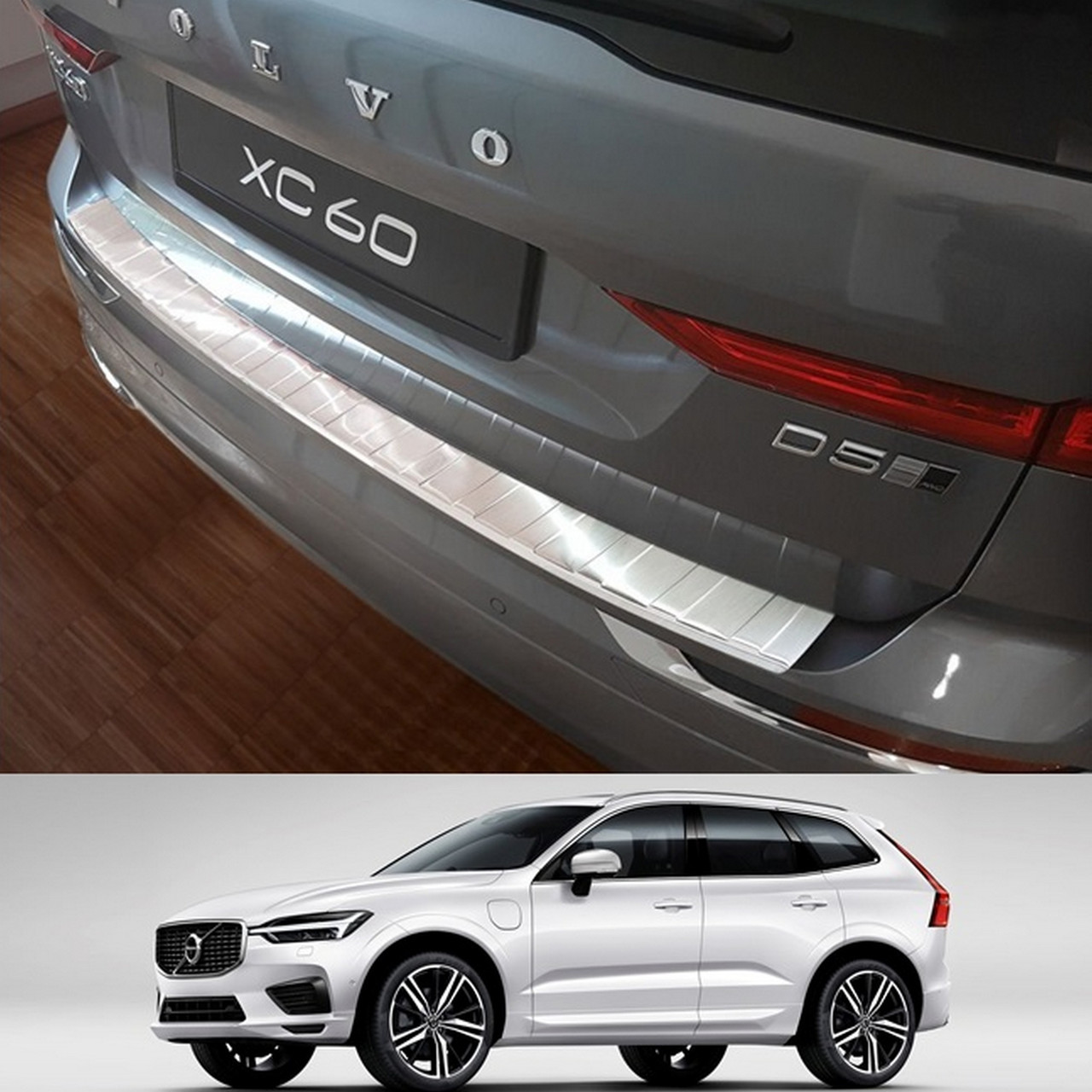 Захисна накладка на задній бампер для Volvo XC60 ll 7.2017+ /нерж.сталь/