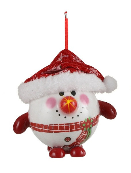 Декоративна прикраса Шар Новорічний LED, 8 см, House of Seasons, Сніговик, фото 1