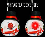 Декоративна прикраса Куля LED Сніговик 6,5 см, House of Seasons в ас., червоний, фото 3