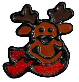 Наклейка на вікно новорічна Олень 10 см House of Seasons, різдвяний декор для вікон