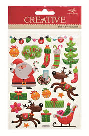Набір новорічних стікерів Jumi Санта 19 шт, декоративні наклейки