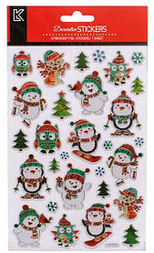 Наклейка новорічна для вікон, 21х14 см, в ас-ті Jumi, сніговики