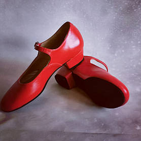 Туфлі народні червоні підбори 2 см