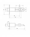 Ручка засувка Apecs 891-01-АС з фіксацією+ключі (Мідь), фото 4