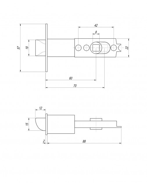 Ручка защелка Apecs 891-01-AС с фиксацией+ключи (Медь) - фото 4 - id-p2563390