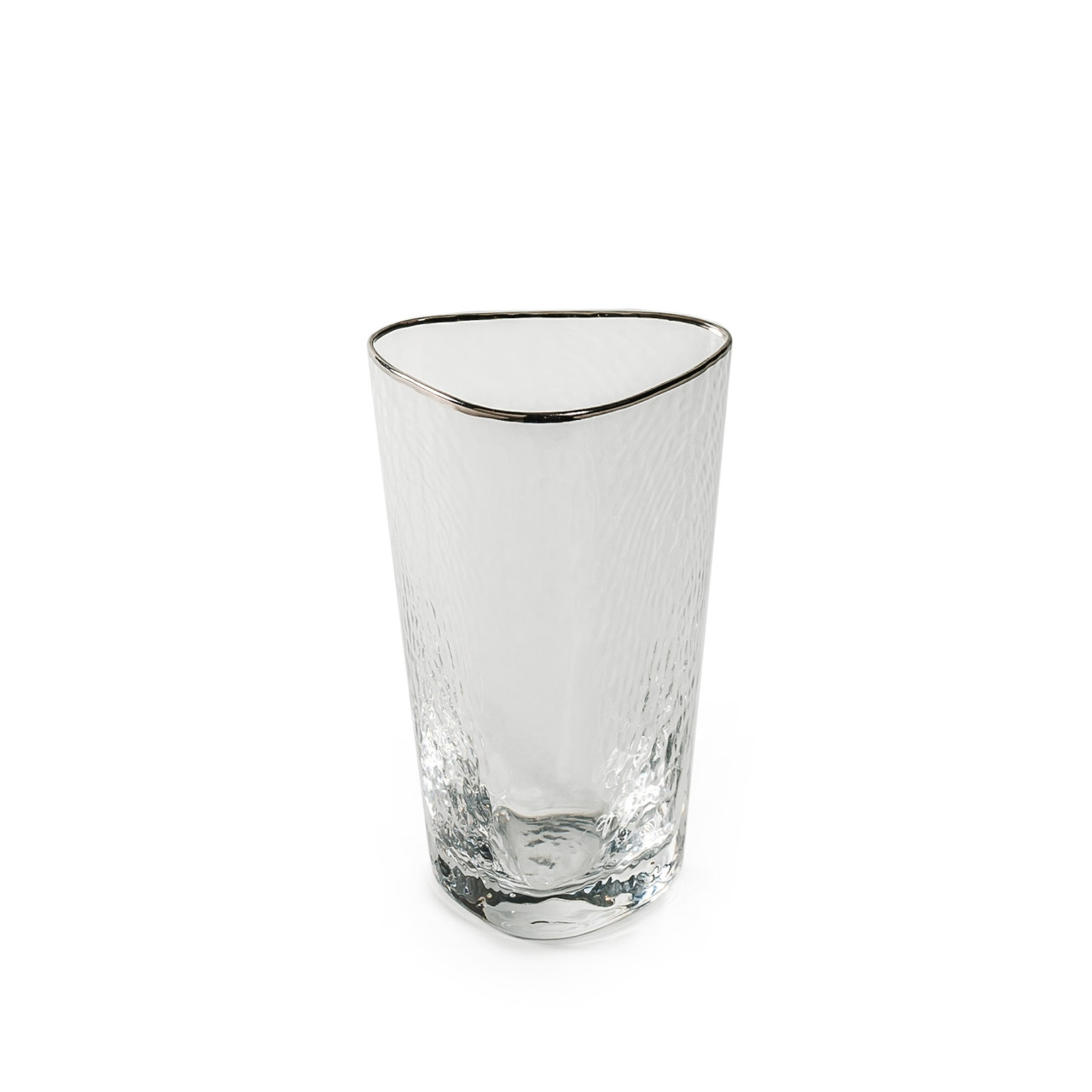 Склянка висока для води REMY-DECOR скляна Ice Evans 500 мл прозора зі срібним кантом для коктейлів