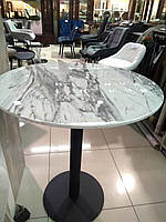 Барный стол ВТ-01 МДФ белый мрамор D80*95(H) от Vetro Mebel