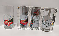 Набор новогодних стеклянных стаканов 6 шт 270 мл для сока, воды, молока Christmas To the North Pole UniGlass