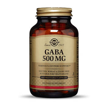 Габа (гамма-аміномасляна кислота) Solgar GABA 500 mg (100 veg caps)