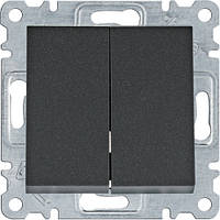 Выключатель 2-клав. универсальный Lumina черный 10АХ/230В