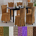 Чохли, накидки на стільці універсальні натяжні, турецькі чохли на стільці стрейч декоративні Коричневий, фото 8