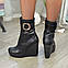 Черевики жіночі шкіряні на високій стійкої платформи, фото 2