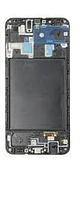 Дисплей (экран) для Samsung A707F Galaxy A70s + тачскрин, черный, с передней панелью, оригинал, переклеено