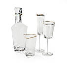 Набір келихів REMY-DECOR Ice Evans для вина, шампанського, води із золотим обідком із 6 предметів, фото 3