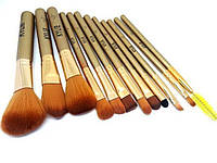 Кисточки для макияжа Kylie professional brush set 12 штук золото, без риска