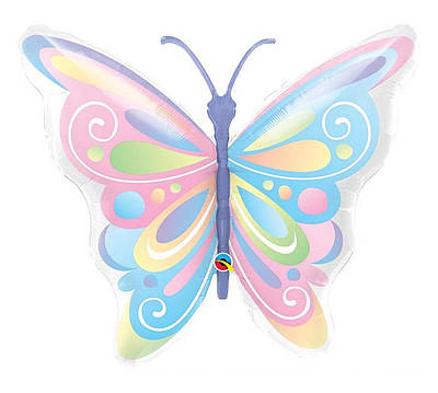 Q 40" Beautiful Butterfly Foil Balloon. Куля повітряна фольгована фігура Метелик, В УП