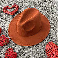 Шляпа Федора унисекс с устойчивыми полями Original терракотовая