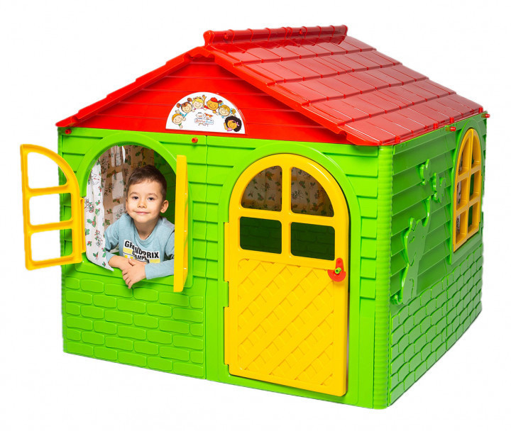 Дитячий ігровий пластиковий будиночок зі шторками ТМ Doloni (середній)