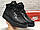 Зимние высокие кожаные кроссовки на меху черного цвета Nike Air Force 1 Mid Triple Black Найк Аир Форс зимние, фото 2