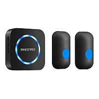 Бездротовий дверний дзвінок MAESTRO з двома кнопками (чорний)