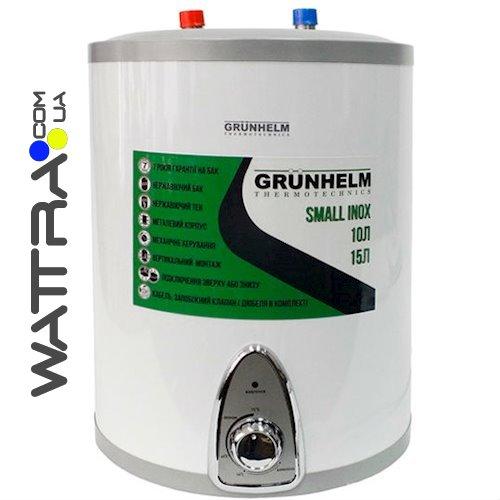 Бойлер 10 л Grunhelm GBH I-10U верхнее подключение, водонагреватель накопительный, нержавеющий бак - фото 1 - id-p568189826