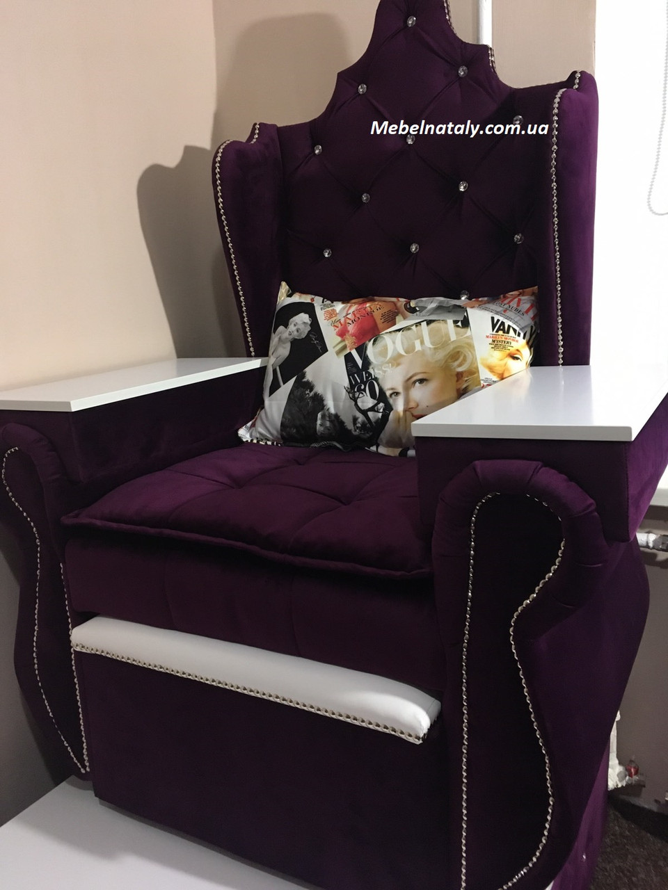 Педикюрное кресло Трон Queen кресло для педикюра Велюр - фото 1 - id-p1270658809