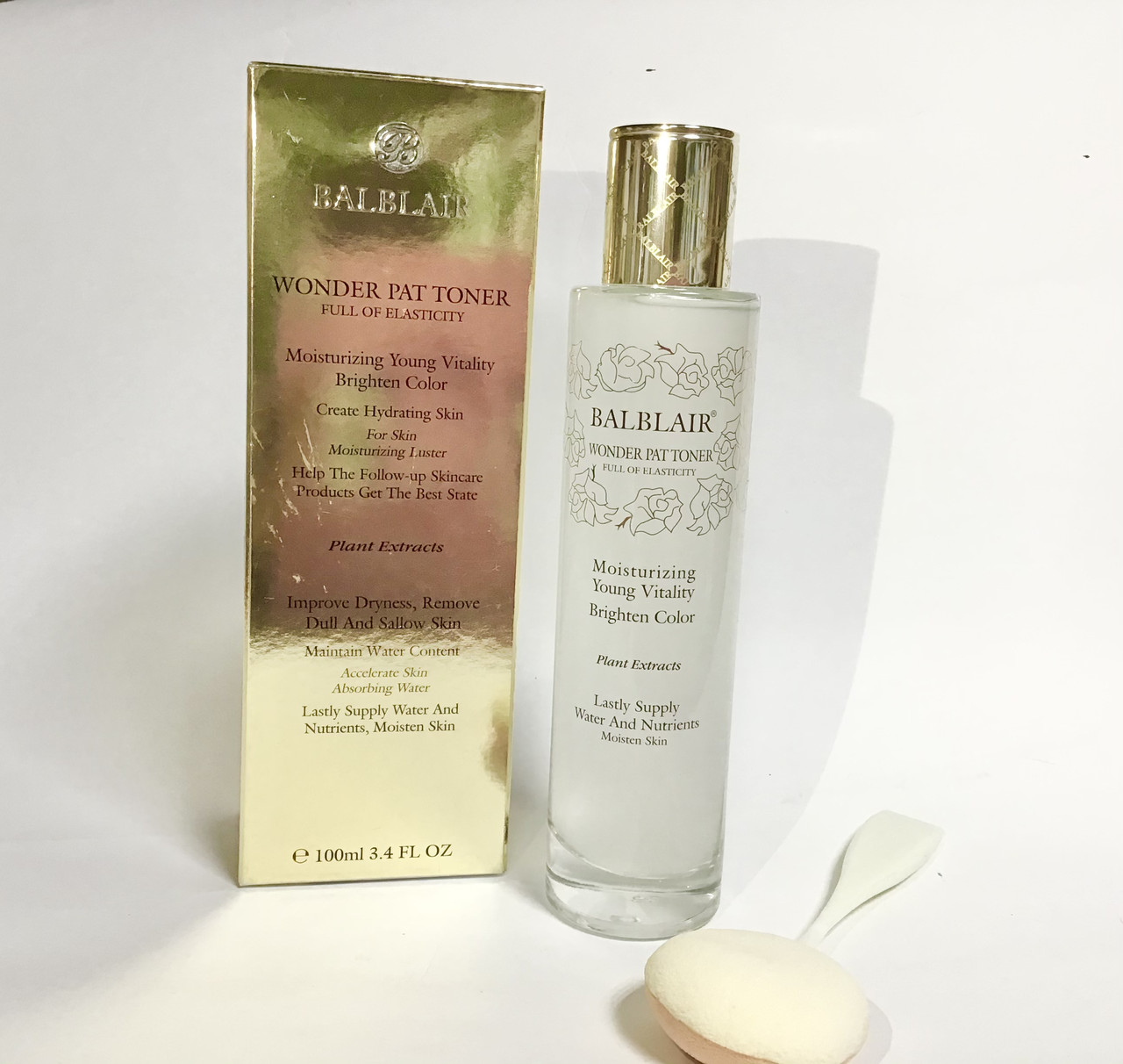 ✔️Тонер-есенція для обличчя з рослинними екстрактами + спонжик Balblair Wonder Pat Toner Full of Elasticity