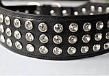 Шкіряний нашийник "Lockdog" зі стразами, фото 2
