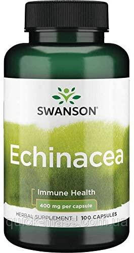 Натуральна домішка для імунітету Swanson Echinacea Ехінацея 400 мг 100 капсул