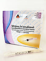 Шприц Igar 3-х компонентний інсуліновий 1 мл зі зйомною голкою G27 (0,40*13 мм) (100 шт./уп.)