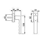Ручка віконна HOPPE Тулон Secustik штифт 32-42 мм фіксація 45° колір білий RAL9016, фото 2