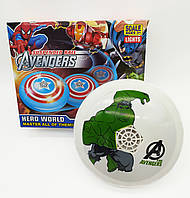 Аэромяч Hoverball Avengers NBZ LED святящийся летающий мяч Аэрофутбол Халк 18 см