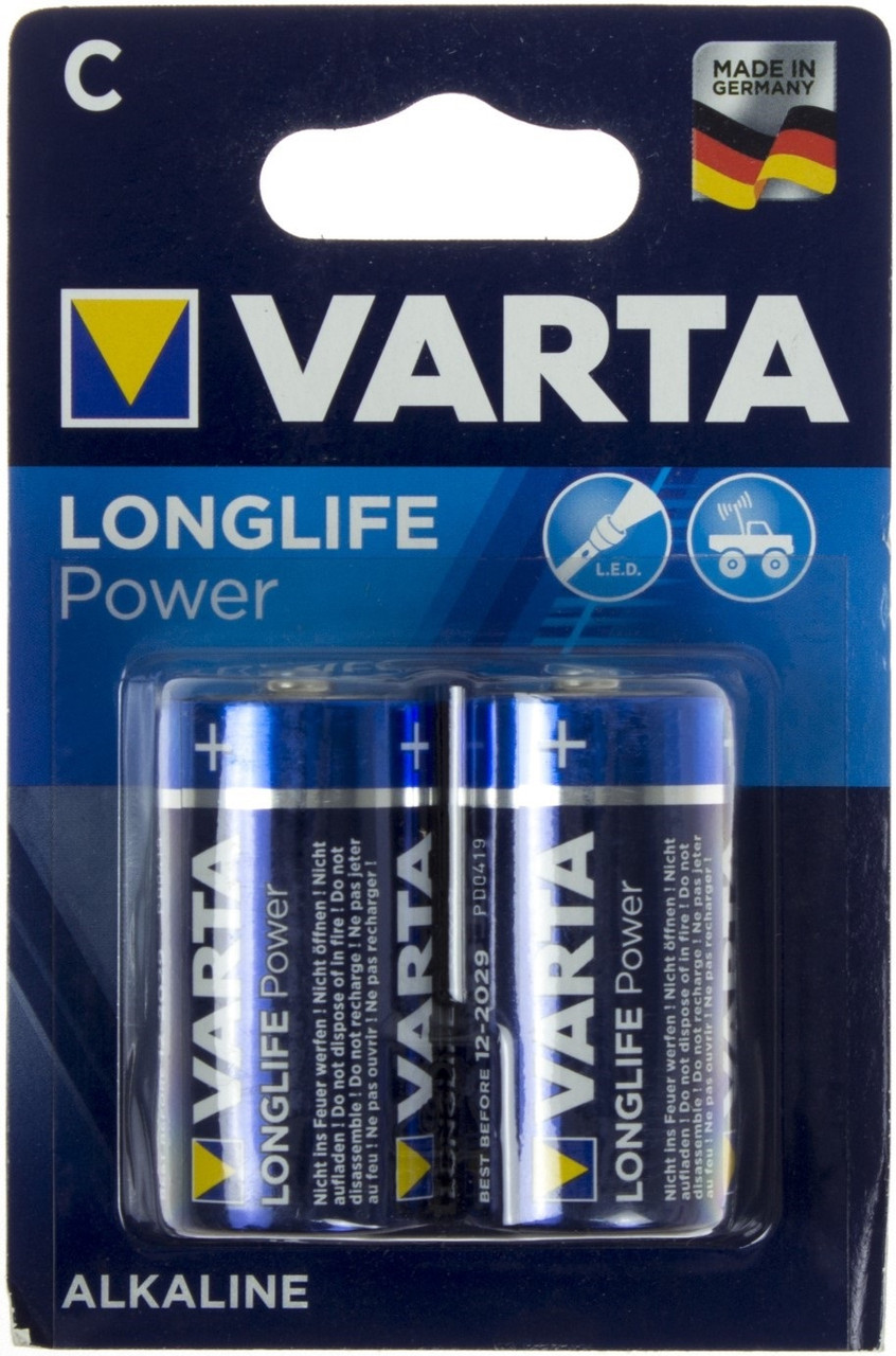 Батарейки Varta high energy/longlife power LR-14/блістер 2шт (10)(100)