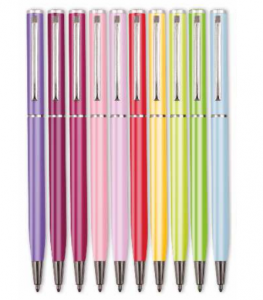 Ручка кулькова "Fun pastel" 7660 металева поворотна пурпурова, фото 2