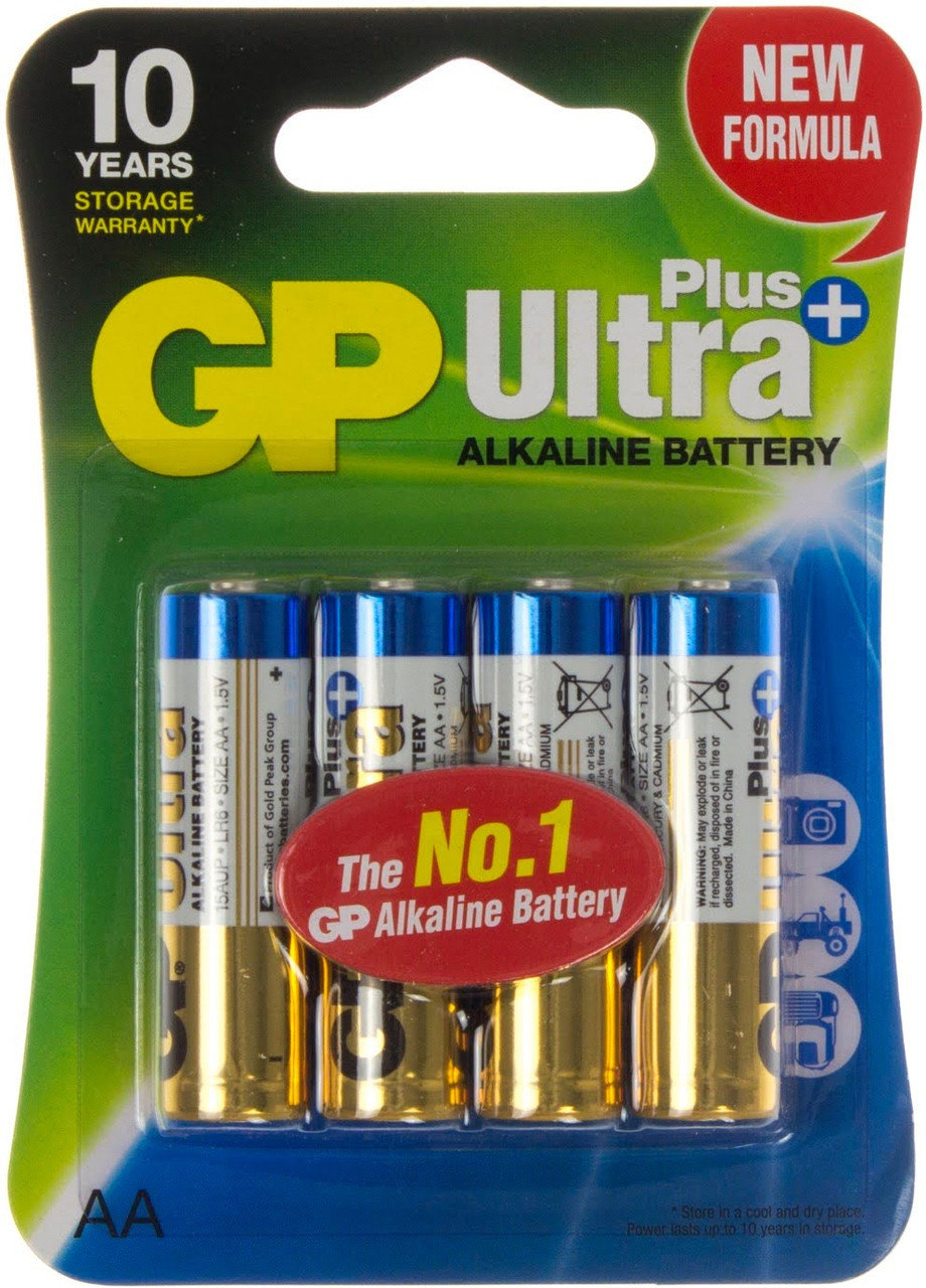 Батарейки GP Ultra Plus 15AUPHM-2UE4 LR-06/блістер 4шт (10)(80), фото 1