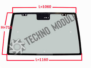 Скло заднє JM 804/ДТЗ 804 (h=715, L = 1060х1160) НОВИЙ